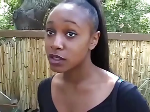 Erotic ebony African babe goes forlorn with regard to a big cock in a new doggystyle honey pot