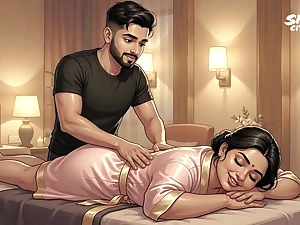 Office Aunty Priya seduced by young Masseur be advantageous to a hardcore rub-down fuck